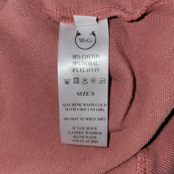 Wolf Vs Goat Pink Crewneck Sweatshirt S 58% Cotton 38% Modal 4% Elastan Made In - Picture 3 of 4